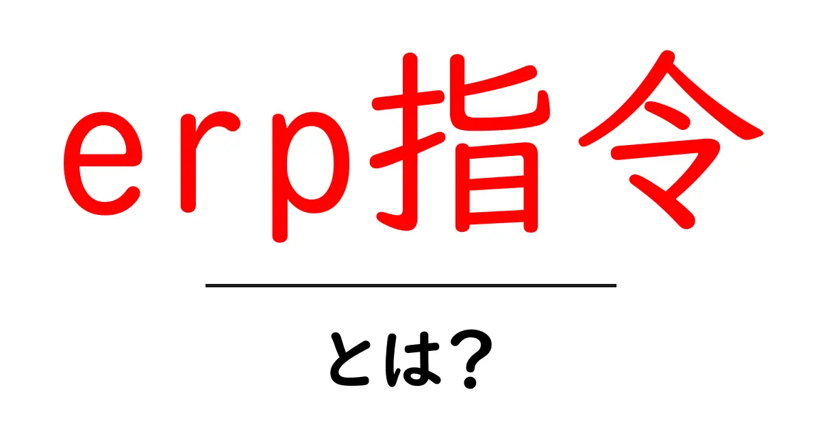 erp指令とは？初心者向けに解説するERP操作のはじめの一歩共起語・同意語・対義語も併せて解説！