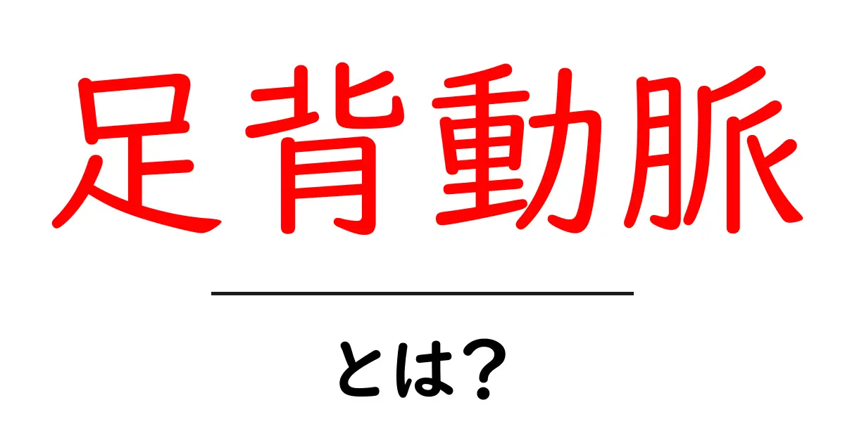 足背動脈・とは?初心者にもわかる足の血管ガイド共起語・同意語・対義語も併せて解説!
