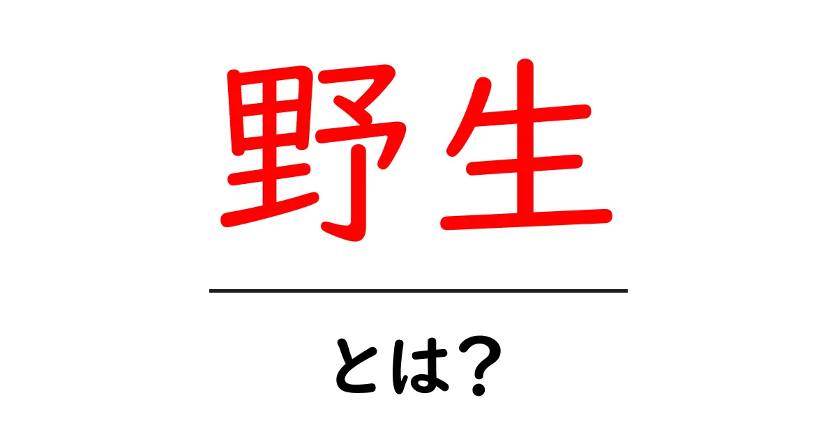 野生・とは？初心者にもわかる基礎ガイド共起語・同意語・対義語も併せて解説！