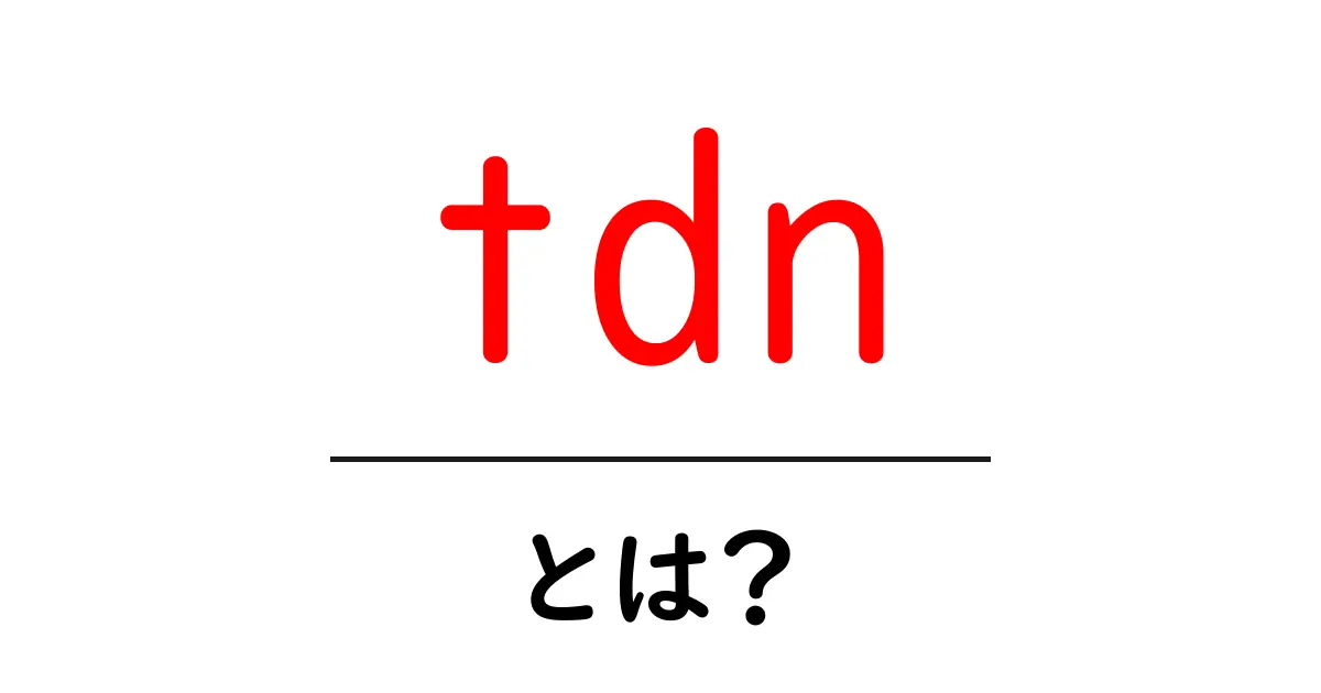 tdn・とは？初心者でもわかる基礎ガイド共起語・同意語・対義語も併せて解説！