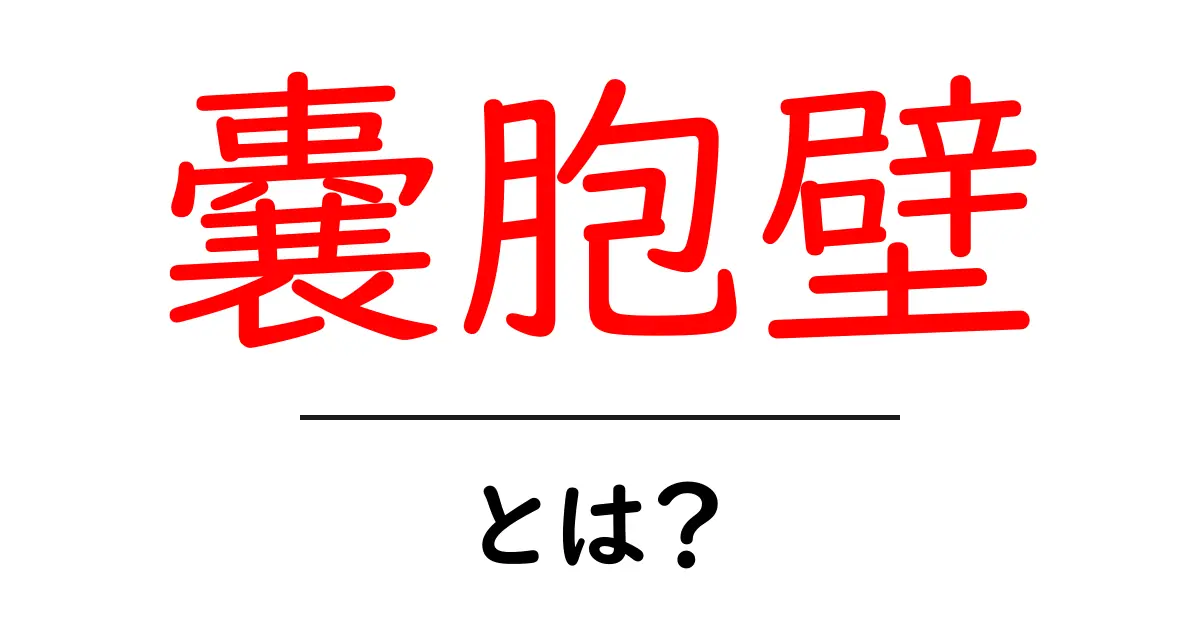 嚢胞壁・とは？初心者が押さえる基本ポイントと仕組みの解説共起語・同意語・対義語も併せて解説！