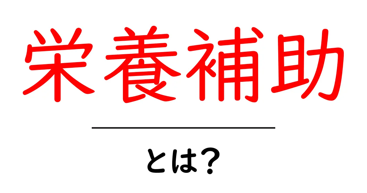 栄養補助とは？初心者向けガイドで基礎を押さえる共起語・同意語・対義語も併せて解説！