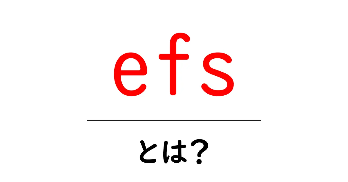 efs・とは? 初心者のための基礎知識と使い方ガイド共起語・同意語・対義語も併せて解説!