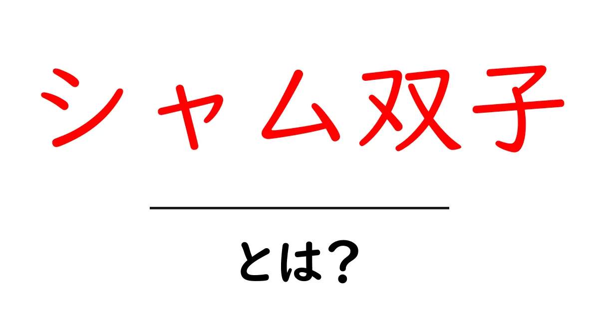 シャム双子とは？意味・歴史・医療の基礎を中学生にも分かる解説共起語・同意語・対義語も併せて解説！
