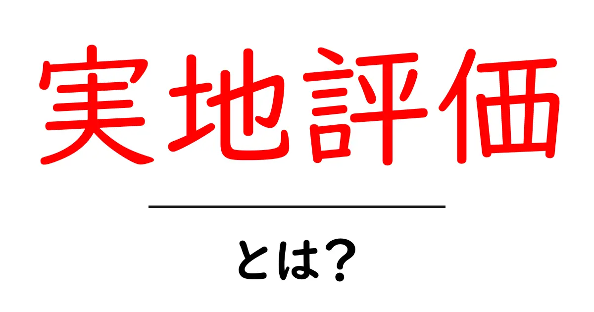 実地評価・とは？初心者にもわかる基本ガイド共起語・同意語・対義語も併せて解説！