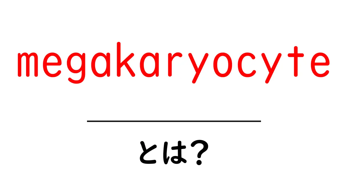 megakaryocyteとは?初心者向け解説:血小板の元になる細胞をやさしく理解しよう共起語・同意語・対義語も併せて解説!