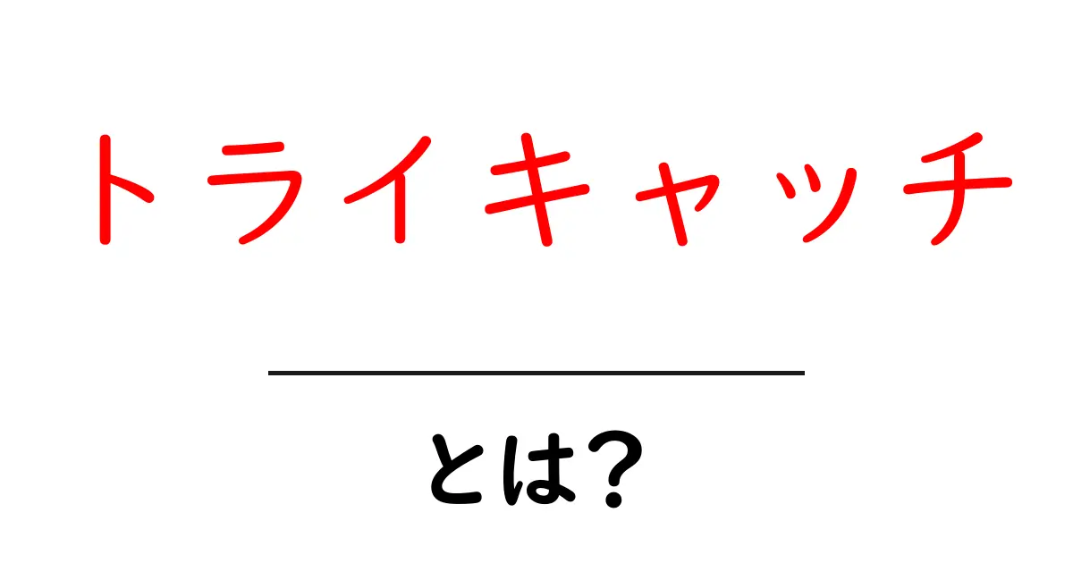 トライキャッチとは？初心者が知りたい基礎と使い方を解説共起語・同意語・対義語も併せて解説！