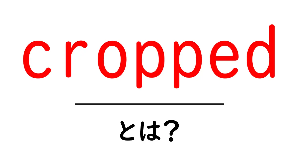 croppedとは？初心者向けガイド：意味と使い方を徹底解説共起語・同意語・対義語も併せて解説！
