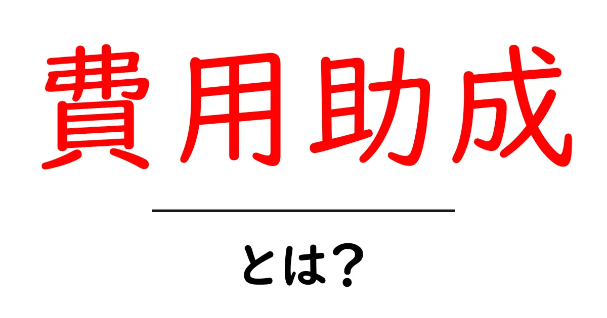 費用助成・とは?初心者にもわかる基本と申請のコツ共起語・同意語・対義語も併せて解説!