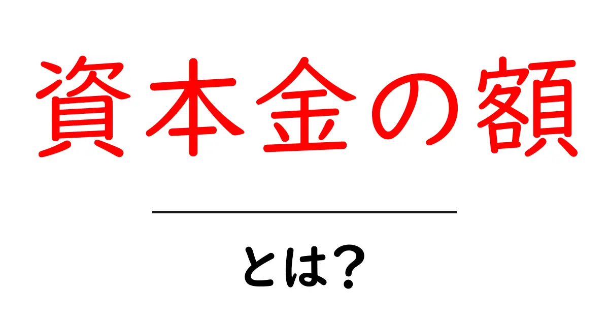 資本金の額・とは?を初心者向けに徹底解説:資本金の基礎から実務まで共起語・同意語・対義語も併せて解説!