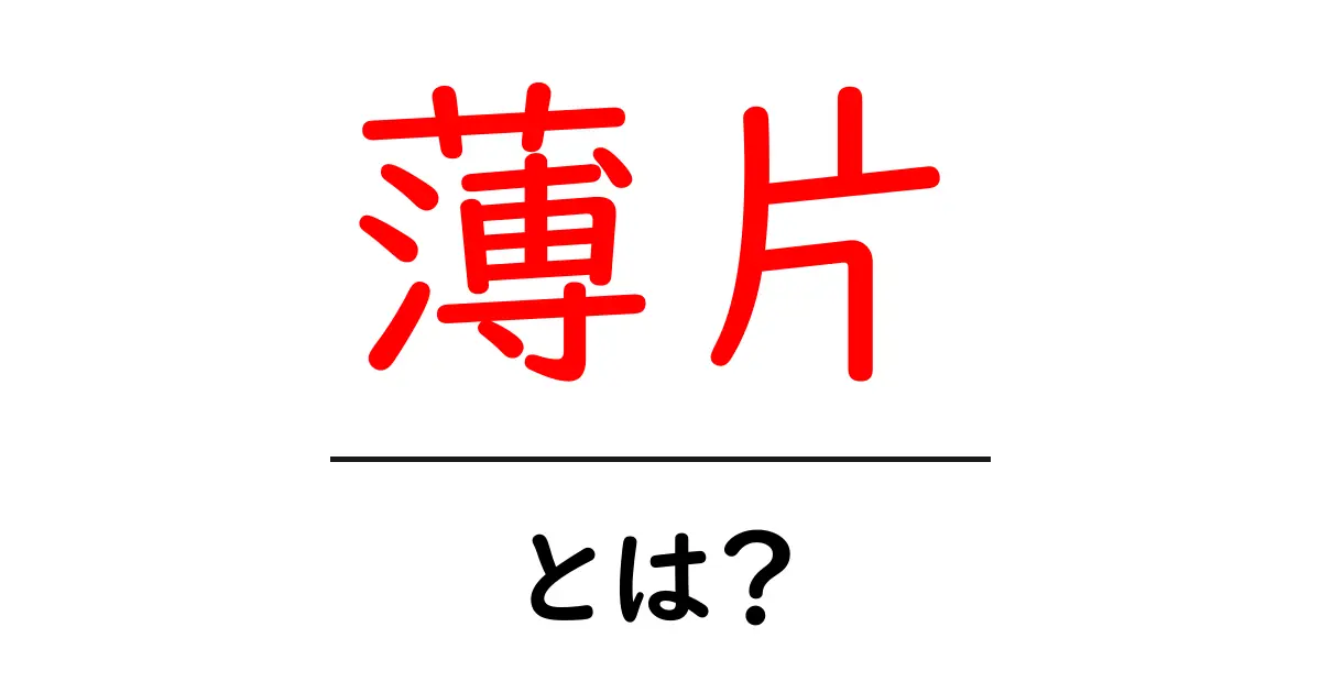 薄片・とは？初心者にもわかる基本と使い方ガイド共起語・同意語・対義語も併せて解説！