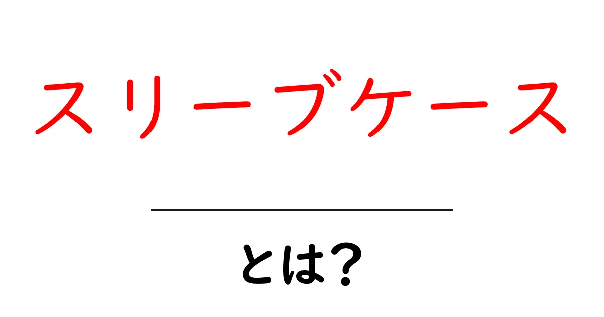 スリーブケースとは?初心者が知っておくべき選び方と使い方の基本共起語・同意語・対義語も併せて解説!
