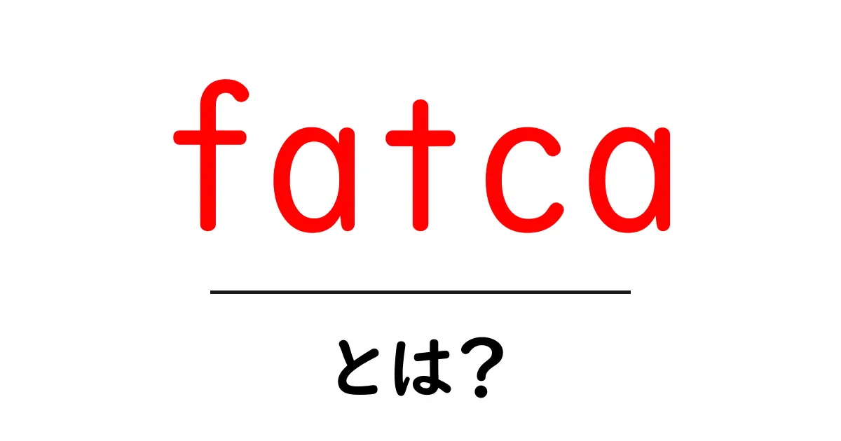fatca・とは?初心者でも分かる基本と仕組みを詳しく解説共起語・同意語・対義語も併せて解説!