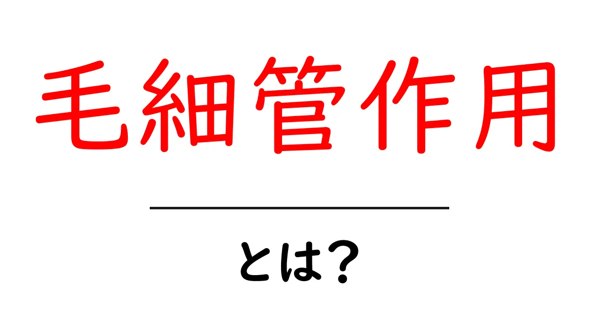 毛細管作用とは？毛細管現象をわかりやすく解説共起語・同意語・対義語も併せて解説！