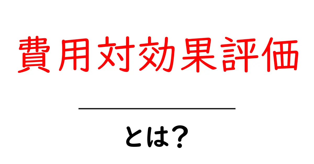 費用対効果評価・とは？ 初心者にも分かる解説共起語・同意語・対義語も併せて解説！