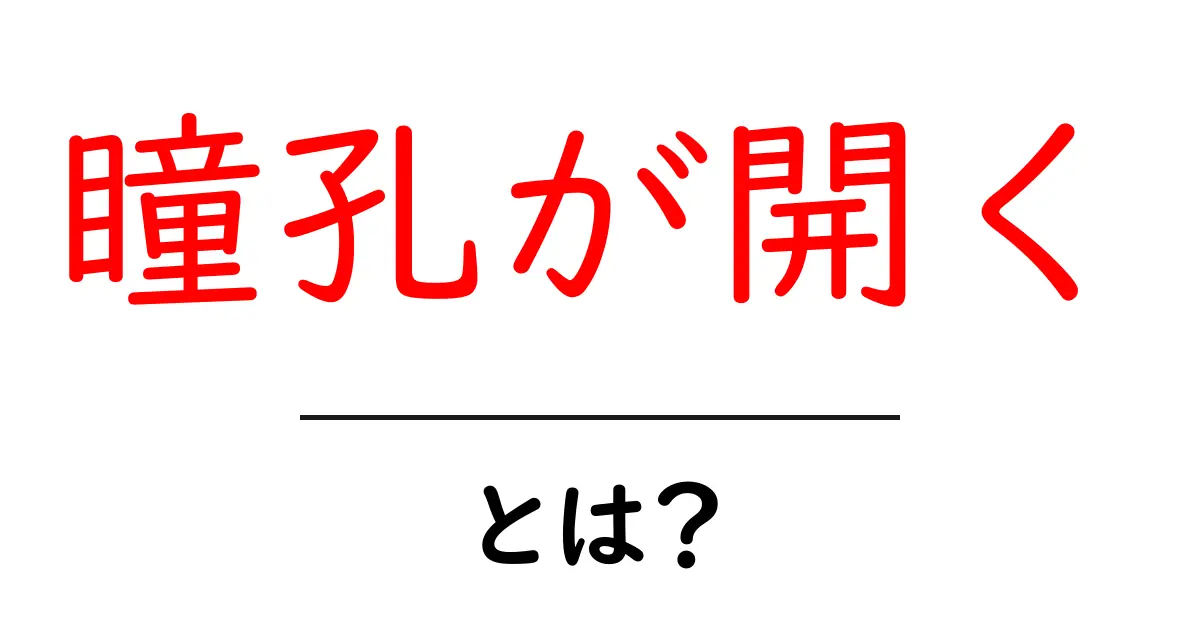瞳孔が開く・とは？ 初心者向けにわかりやすく解説共起語・同意語・対義語も併せて解説！