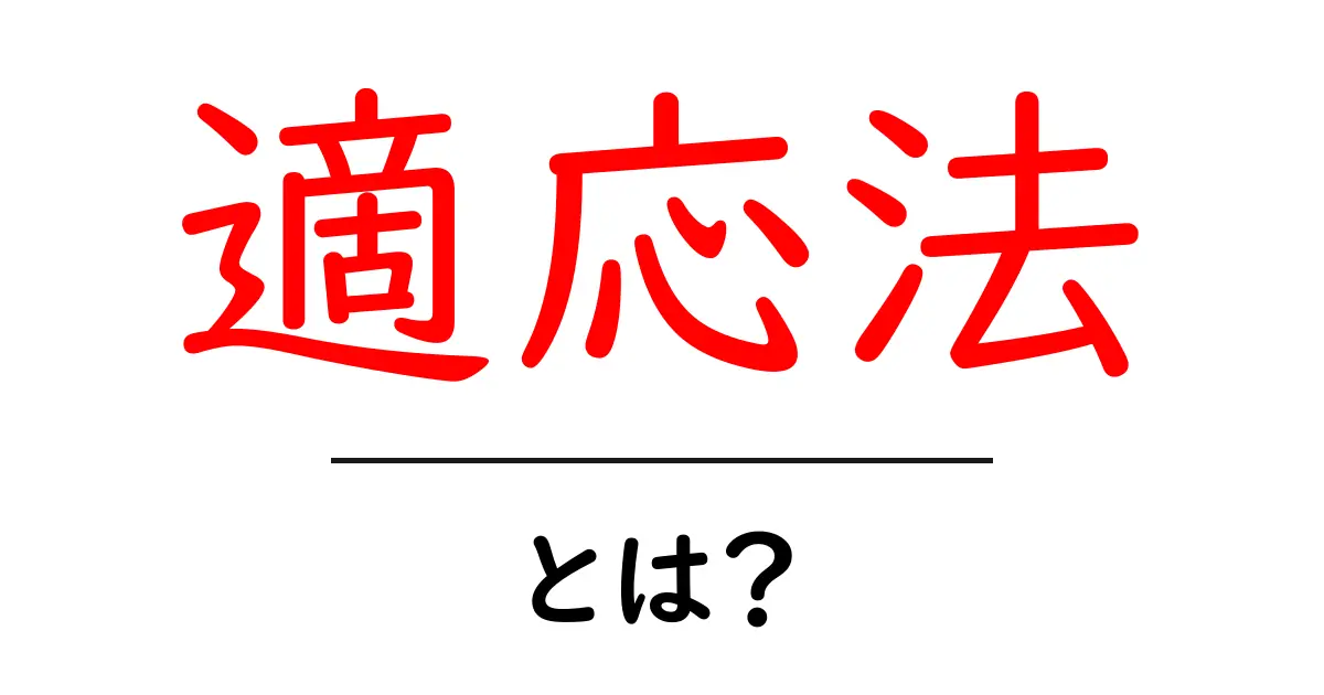 適応法とは?初心者にもわかる基本と実践のコツ共起語・同意語・対義語も併せて解説!