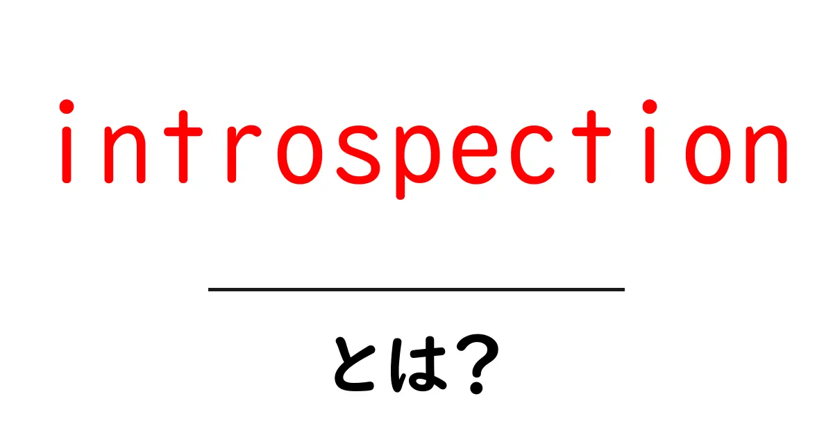 introspectionとは？初心者向けガイドで知る内省の basics共起語・同意語・対義語も併せて解説！