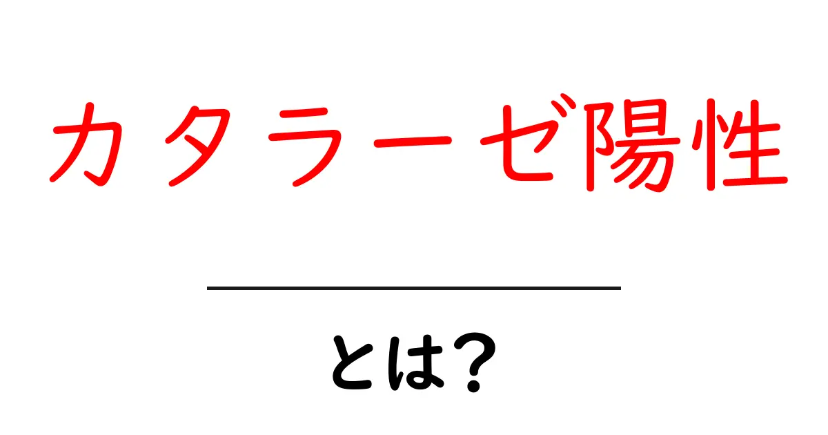 カタラーゼ陽性とは何か?初心者向けに解説する基礎と診断のポイント共起語・同意語・対義語も併せて解説!