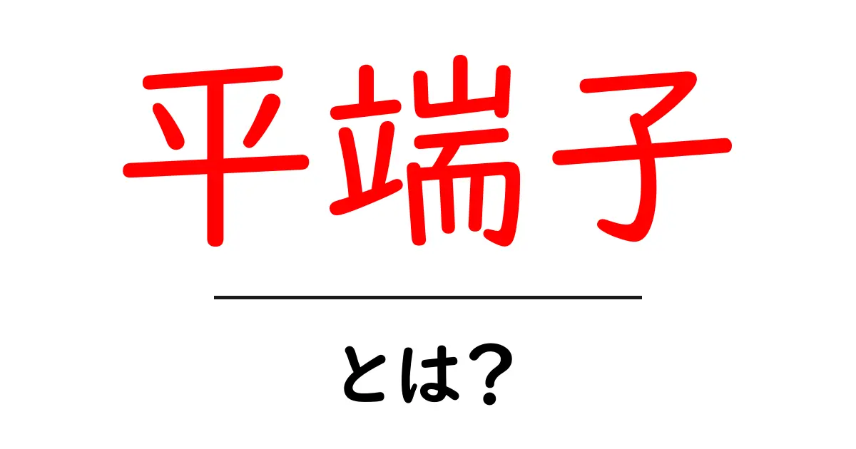 平端子・とは？初心者向けの基礎解説と使い方のポイント共起語・同意語・対義語も併せて解説！