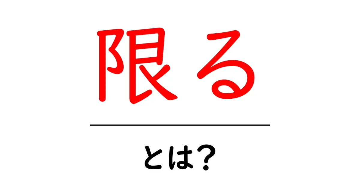 限る・とは?初心者にも分かる使い方と例文の解説共起語・同意語・対義語も併せて解説!
