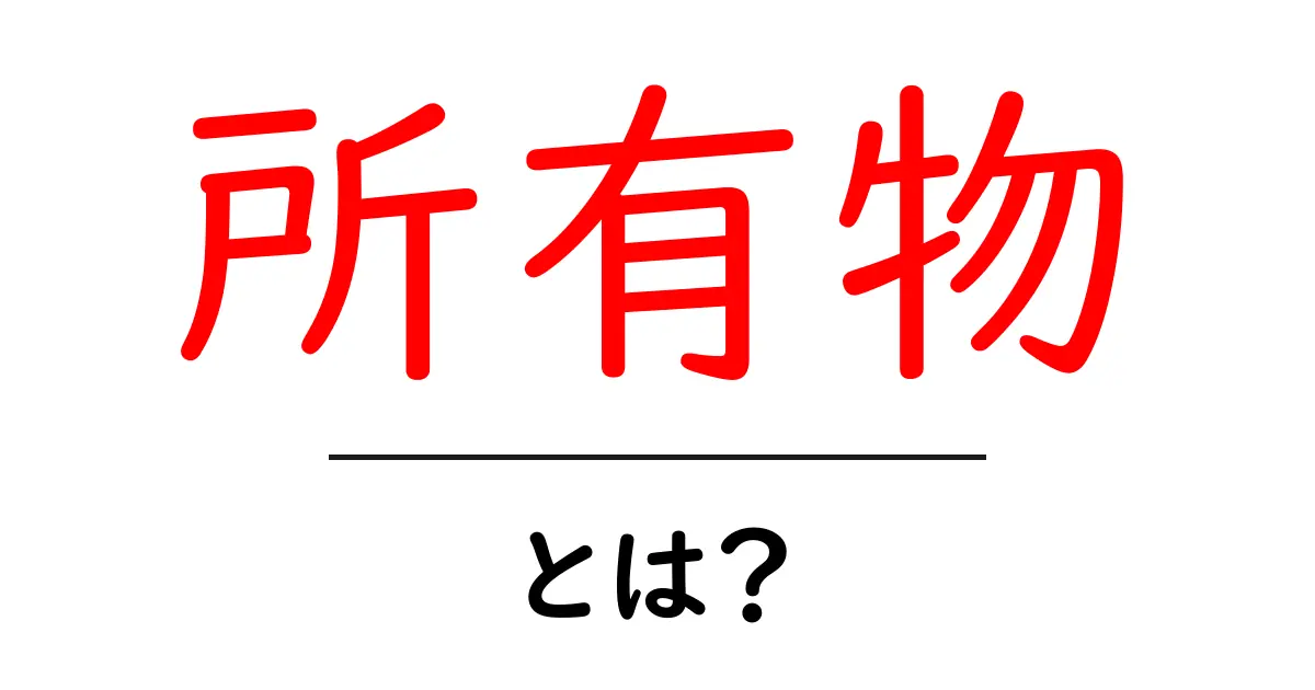 所有物とは?初心者にもわかる意味と使い方ガイド共起語・同意語・対義語も併せて解説!