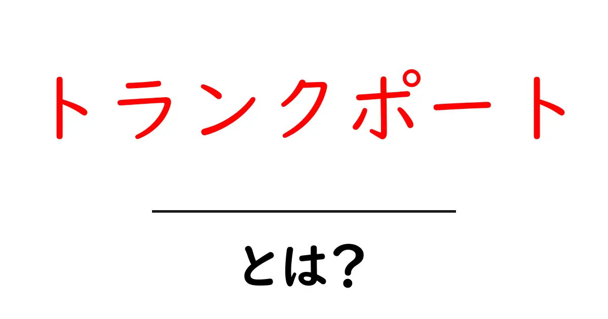 トランクポート・とは？ 初心者向け解説と使い方ガイド共起語・同意語・対義語も併せて解説！