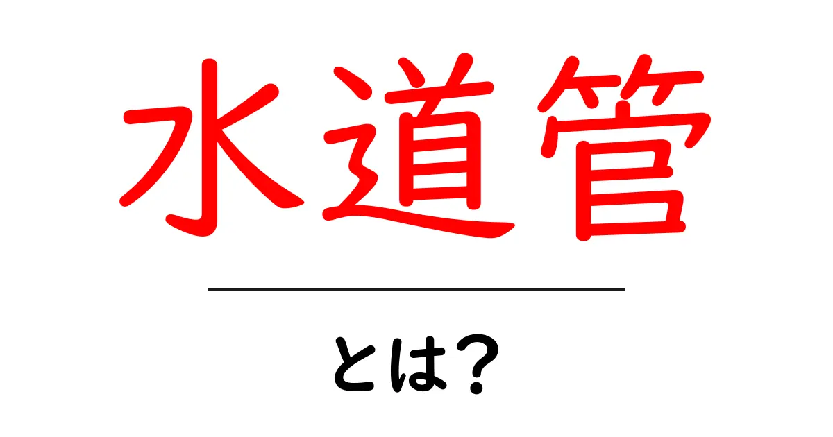 水道管・とは？初心者向けに解説する基礎ガイド：水道管の役割と仕組みを学ぶ共起語・同意語・対義語も併せて解説！
