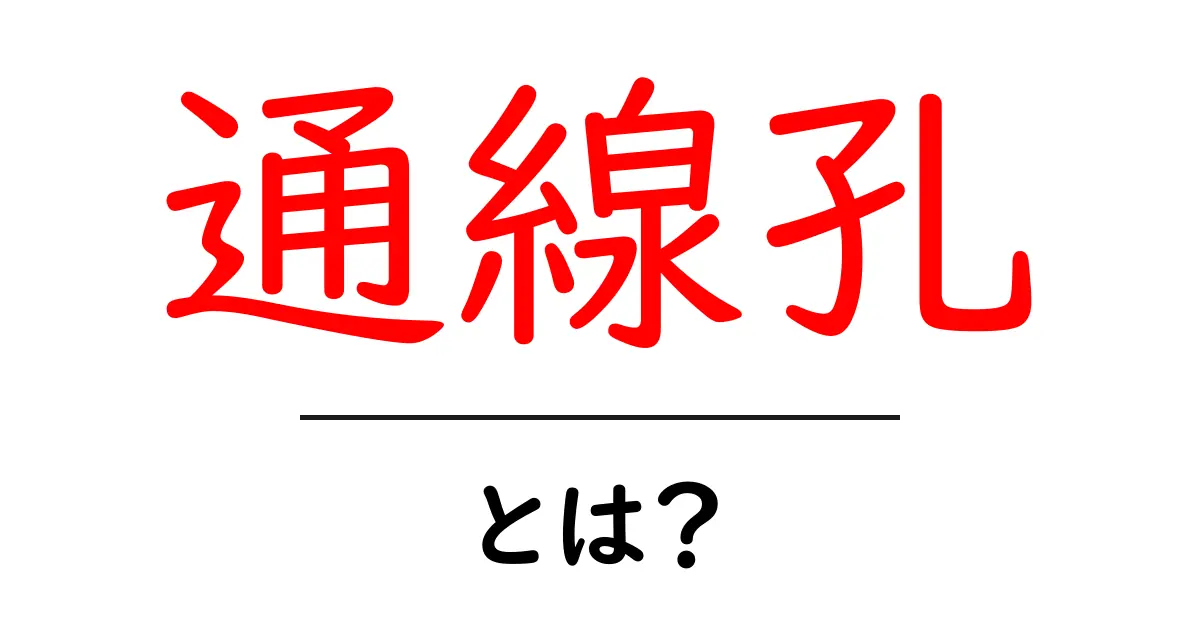 通線孔とは？初心者のためのわかりやすい解説と使い方共起語・同意語・対義語も併せて解説！
