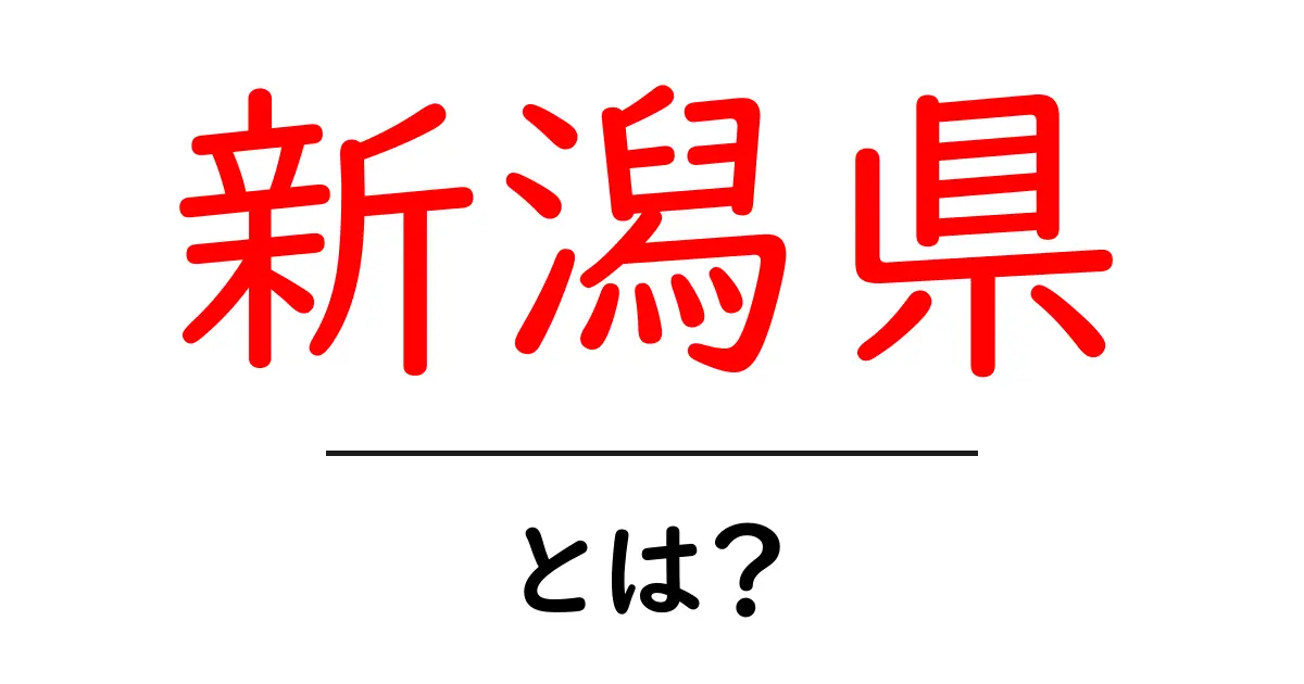 新潟県・とは?をやさしく解説:初心者向けガイド共起語・同意語・対義語も併せて解説!