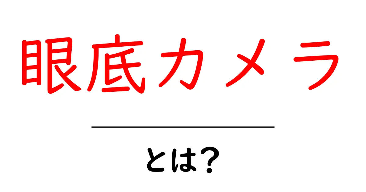 眼底カメラとは?初心者でも分かる基礎解説と使い方共起語・同意語・対義語も併せて解説!