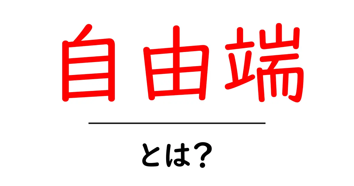 自由端・とは？初心者でも分かる基本と日常の例共起語・同意語・対義語も併せて解説！