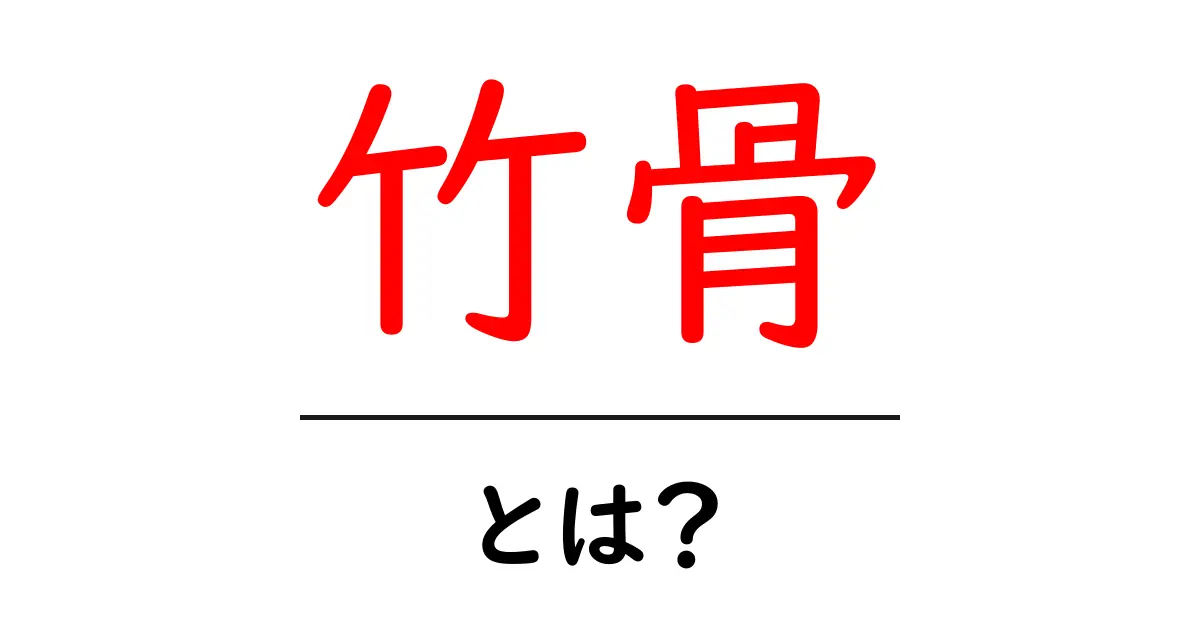 竹骨・とは？初心者でも分かる意味と使い方ガイド共起語・同意語・対義語も併せて解説！