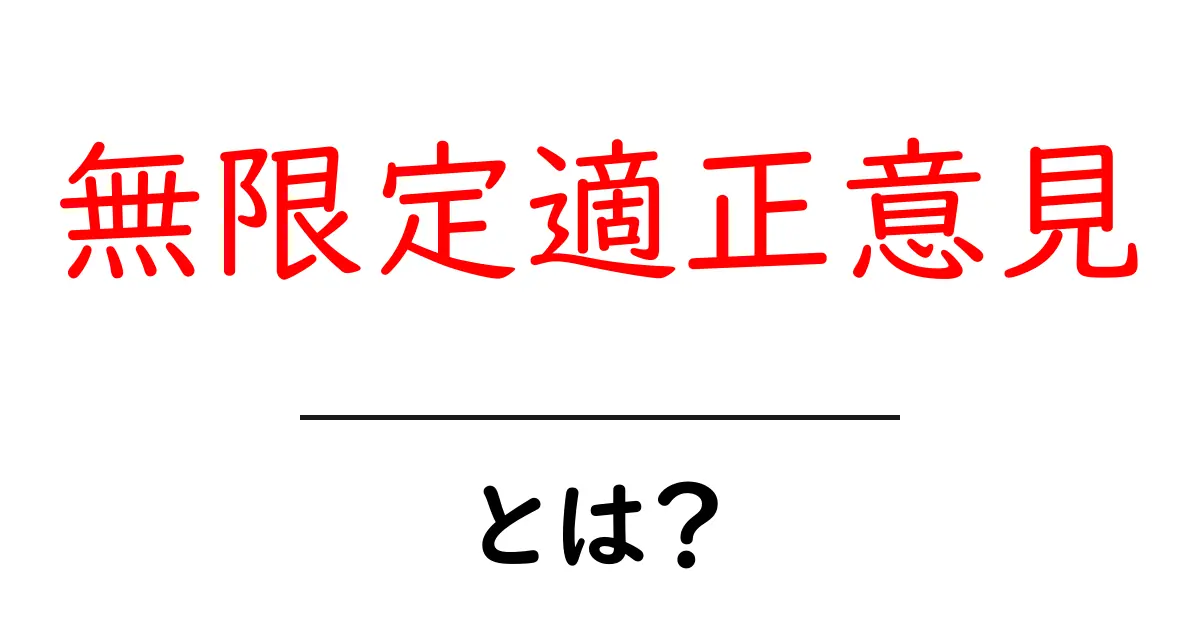 無限定適正意見とは？初心者向けガイドとSEOでの活用ポイント共起語・同意語・対義語も併せて解説！