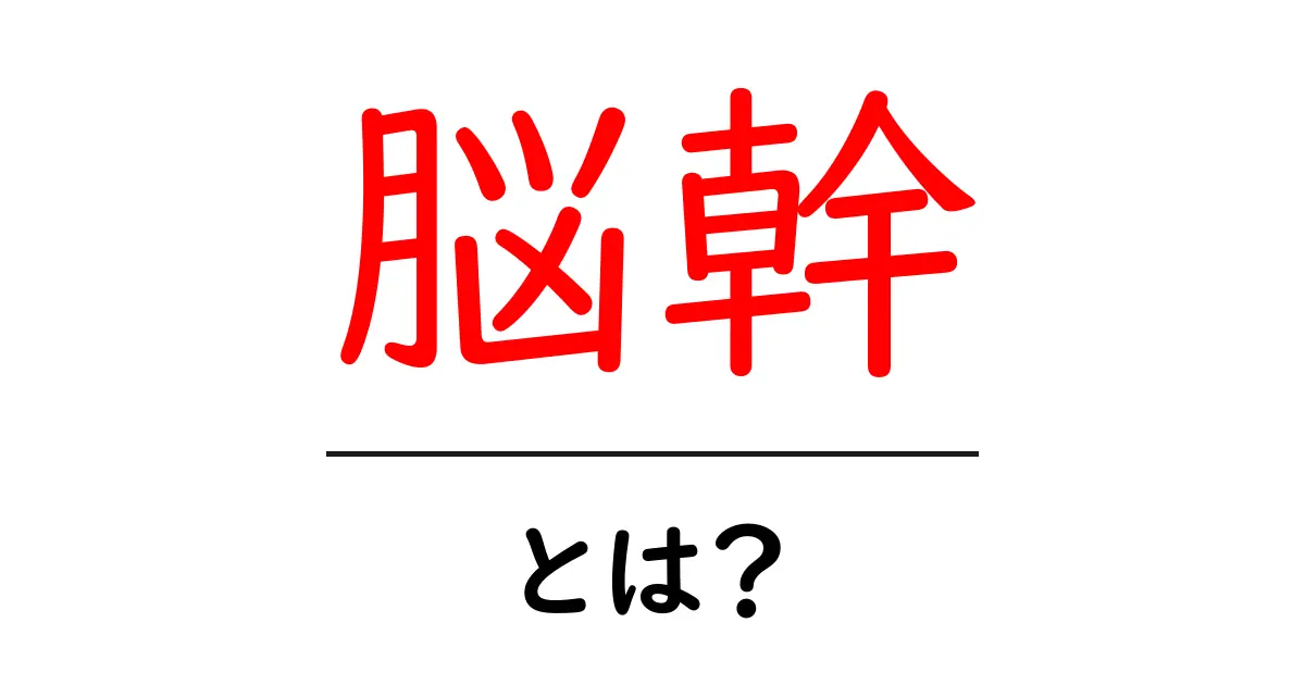 脳幹・とは？初心者にもわかる解説ガイド共起語・同意語・対義語も併せて解説！