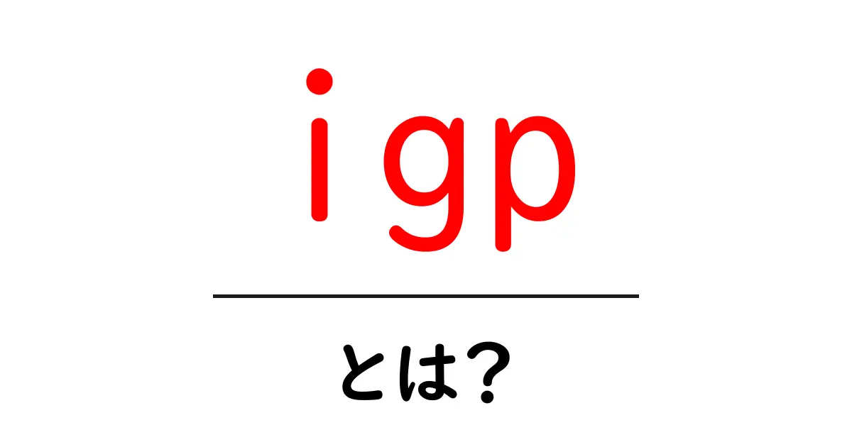 igp・とは？初心者にやさしく解説する内部ゲートウェイプロトコルの基本共起語・同意語・対義語も併せて解説！