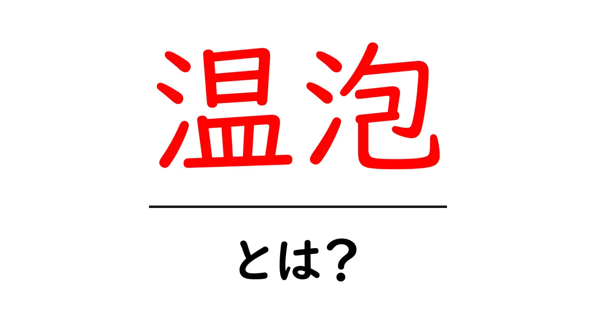 温泡・とは？初心者でも分かる温泡の意味と使い方ガイド共起語・同意語・対義語も併せて解説！