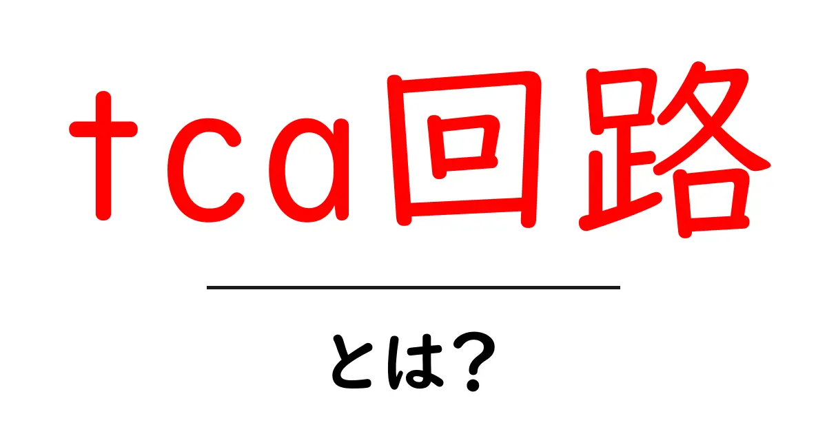 tca回路・とは？初心者にも分かる基礎と実例解説共起語・同意語・対義語も併せて解説！