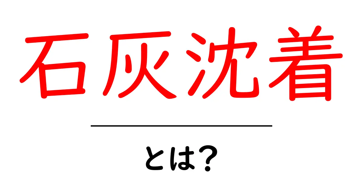 石灰沈着・とは？ 初心者向けにわかりやすく解説と身近な例共起語・同意語・対義語も併せて解説！