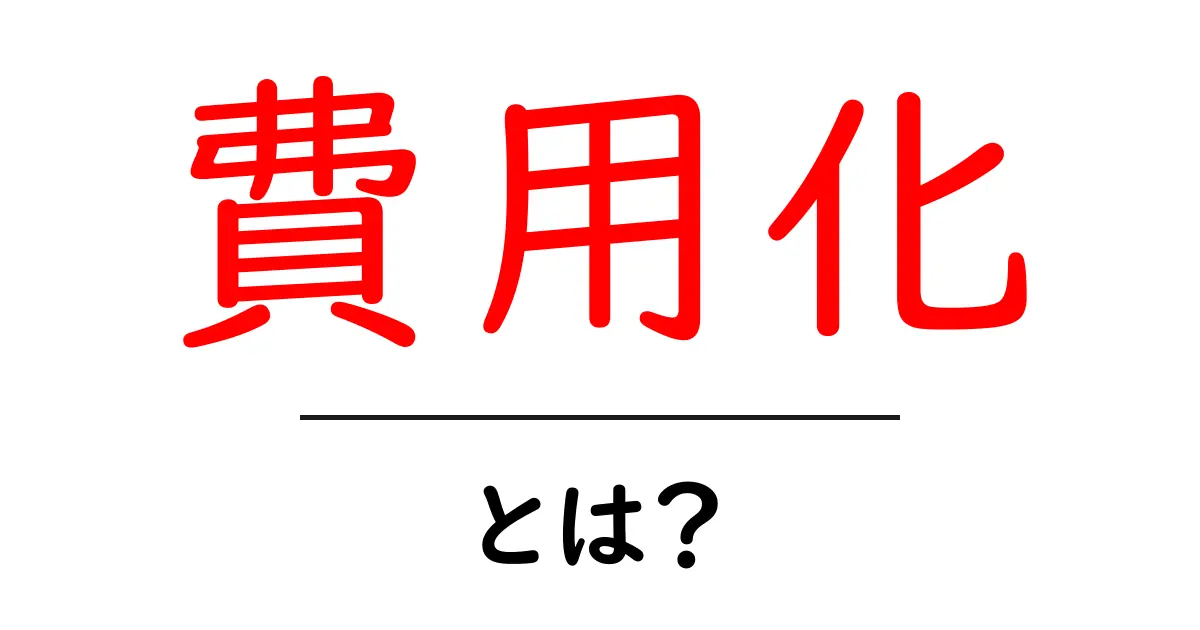 費用化とは？初心者でも分かる基礎と実践のコツ共起語・同意語・対義語も併せて解説！