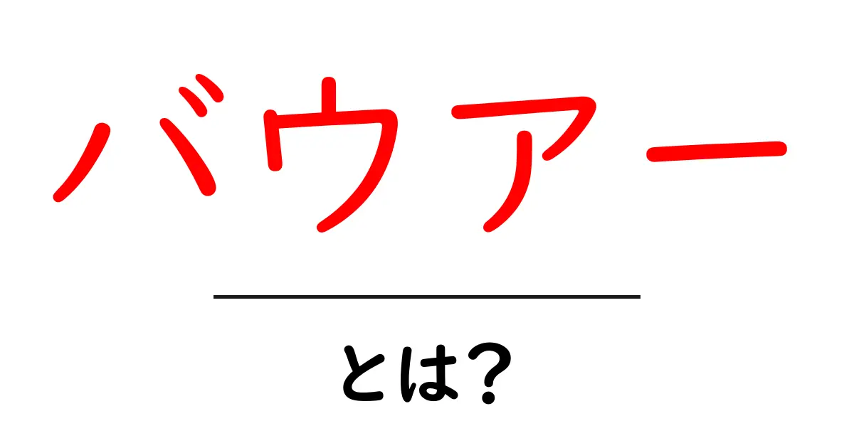 バウアーとは？初心者にもわかる意味と使い方ガイド共起語・同意語・対義語も併せて解説！