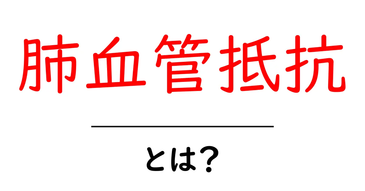 肺血管抵抗とは？初心者にやさしい解説と生活への影響共起語・同意語・対義語も併せて解説！