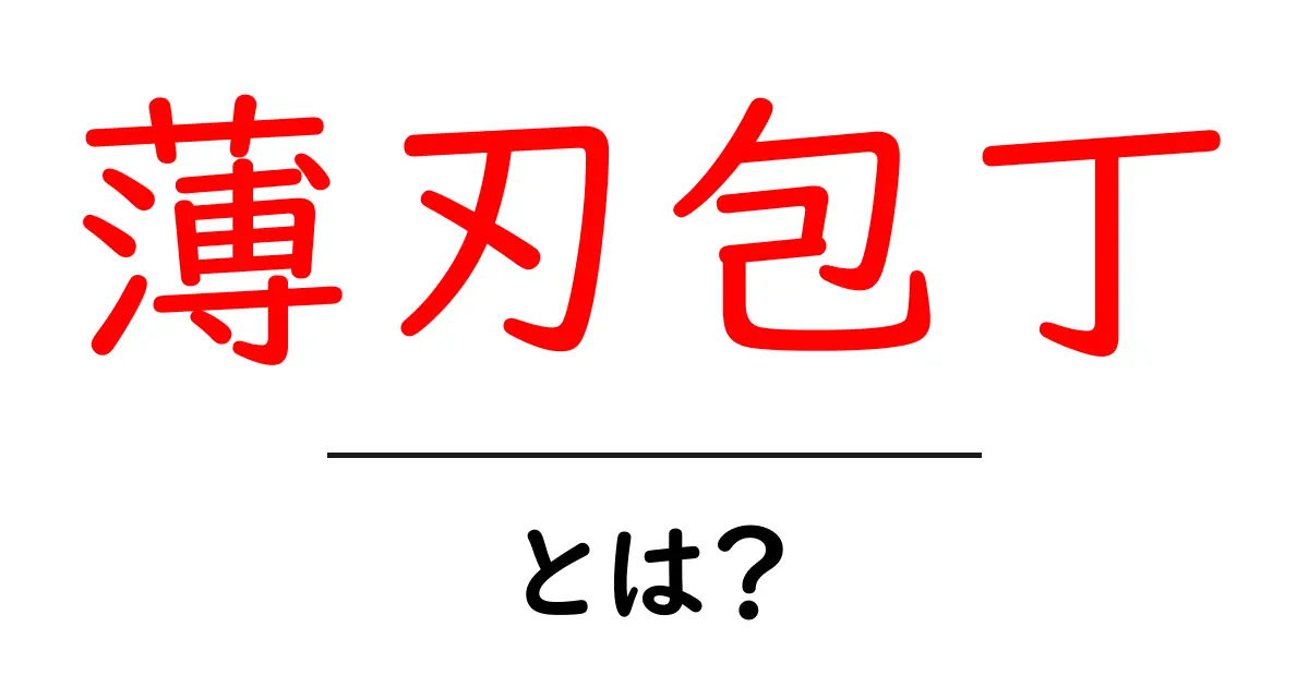 薄刃包丁とは?初心者のための基本と選び方のコツ共起語・同意語・対義語も併せて解説!