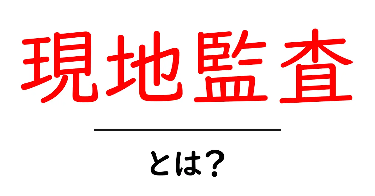 現地監査とは?初心者にもわかる基本と実務のポイント共起語・同意語・対義語も併せて解説!