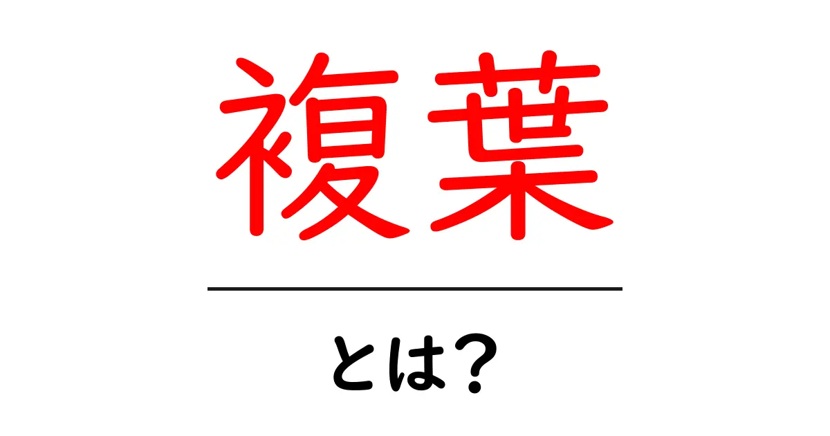 複葉とは？複葉機と複葉植物をやさしく解説共起語・同意語・対義語も併せて解説！