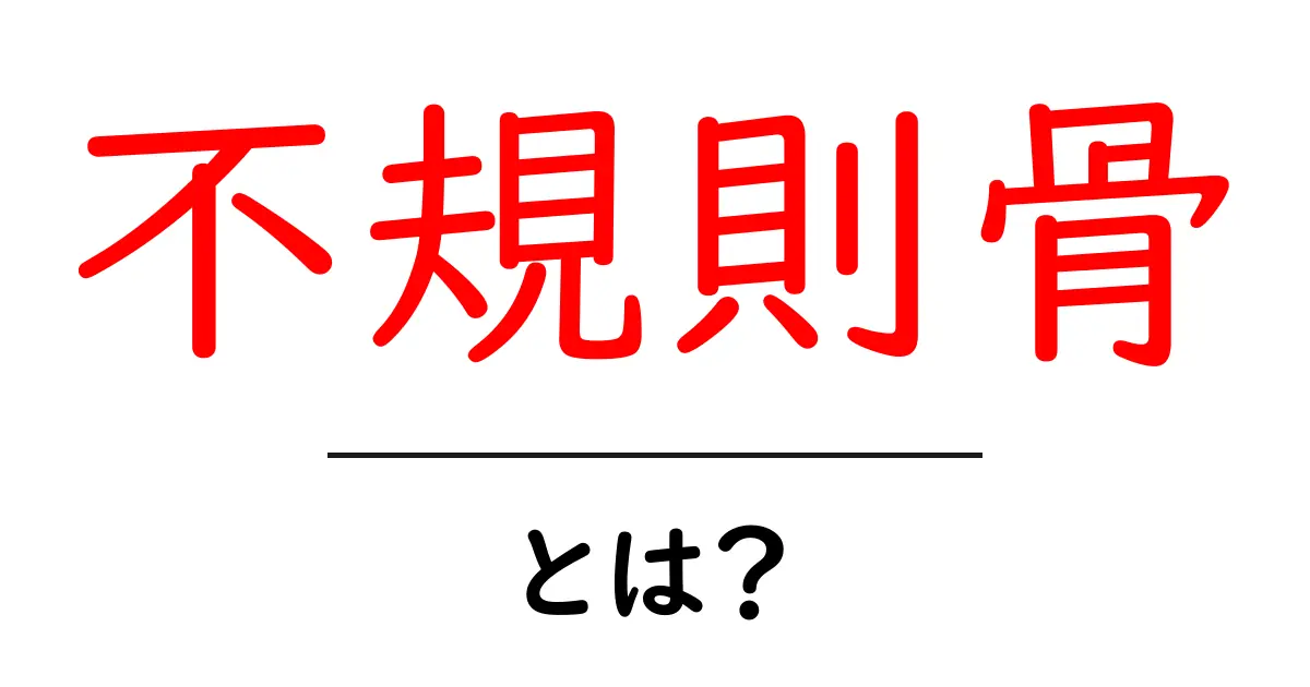 不規則骨・とは？初心者向けに分かりやすく解説する基礎ガイド共起語・同意語・対義語も併せて解説！