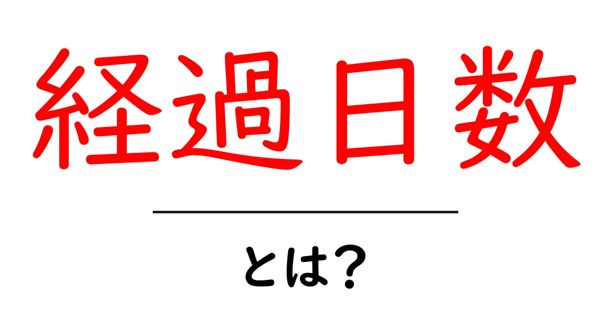 経過日数・とは？初心者にもわかる解説と計算のコツ共起語・同意語・対義語も併せて解説！