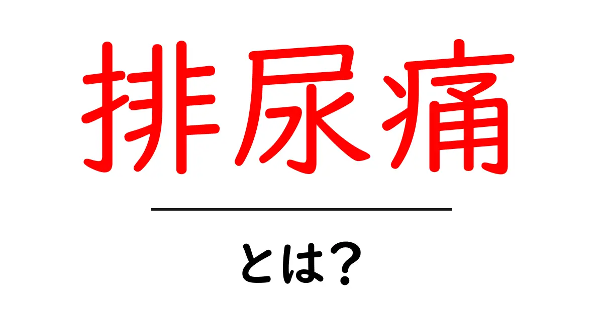 排尿痛・とは？初心者にも分かる原因と対処法を徹底解説共起語・同意語・対義語も併せて解説！