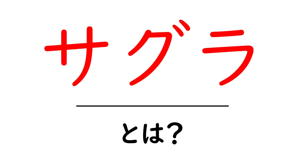 サグラとは？意味と使い方を詳しく解説する初心者向けガイド共起語・同意語・対義語も併せて解説！
