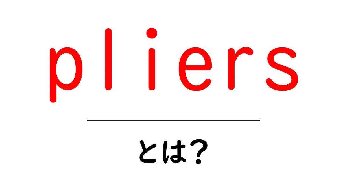 pliers・とは？初心者にもわかる使い方と選び方ガイド共起語・同意語・対義語も併せて解説！